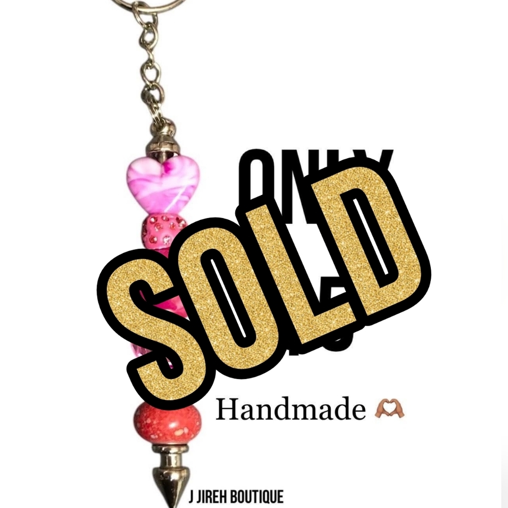 Handmade Beaded Keychain 💖